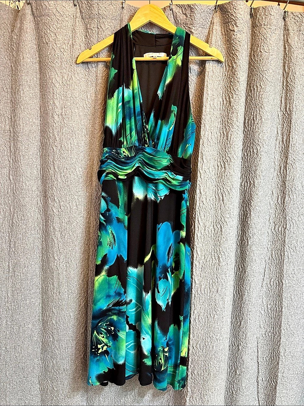 Evan-Picone Abstract Print Maxi Dress Size 14 Like New